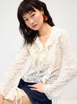 Ruffled lace blouse