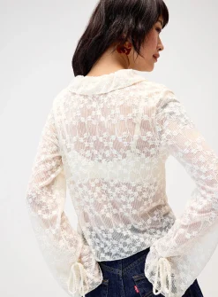 Ruffled lace blouse