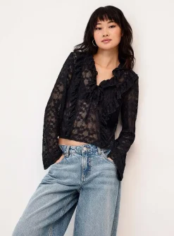 Ruffled lace blouse