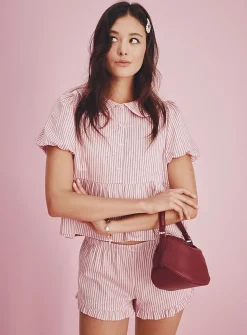Ruffled poplin mini-short