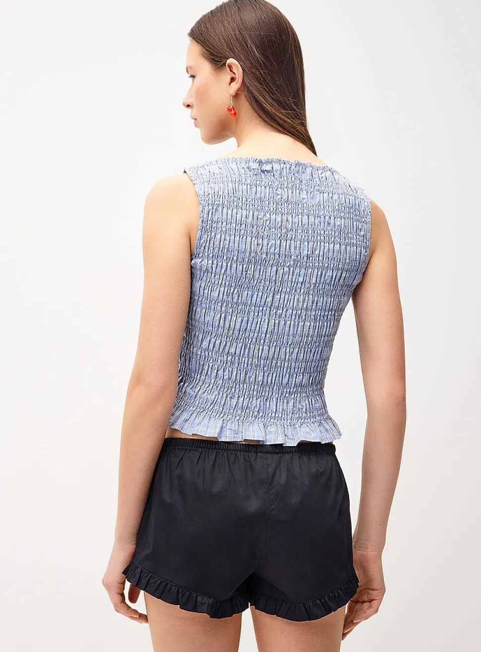Ruffled poplin mini-short