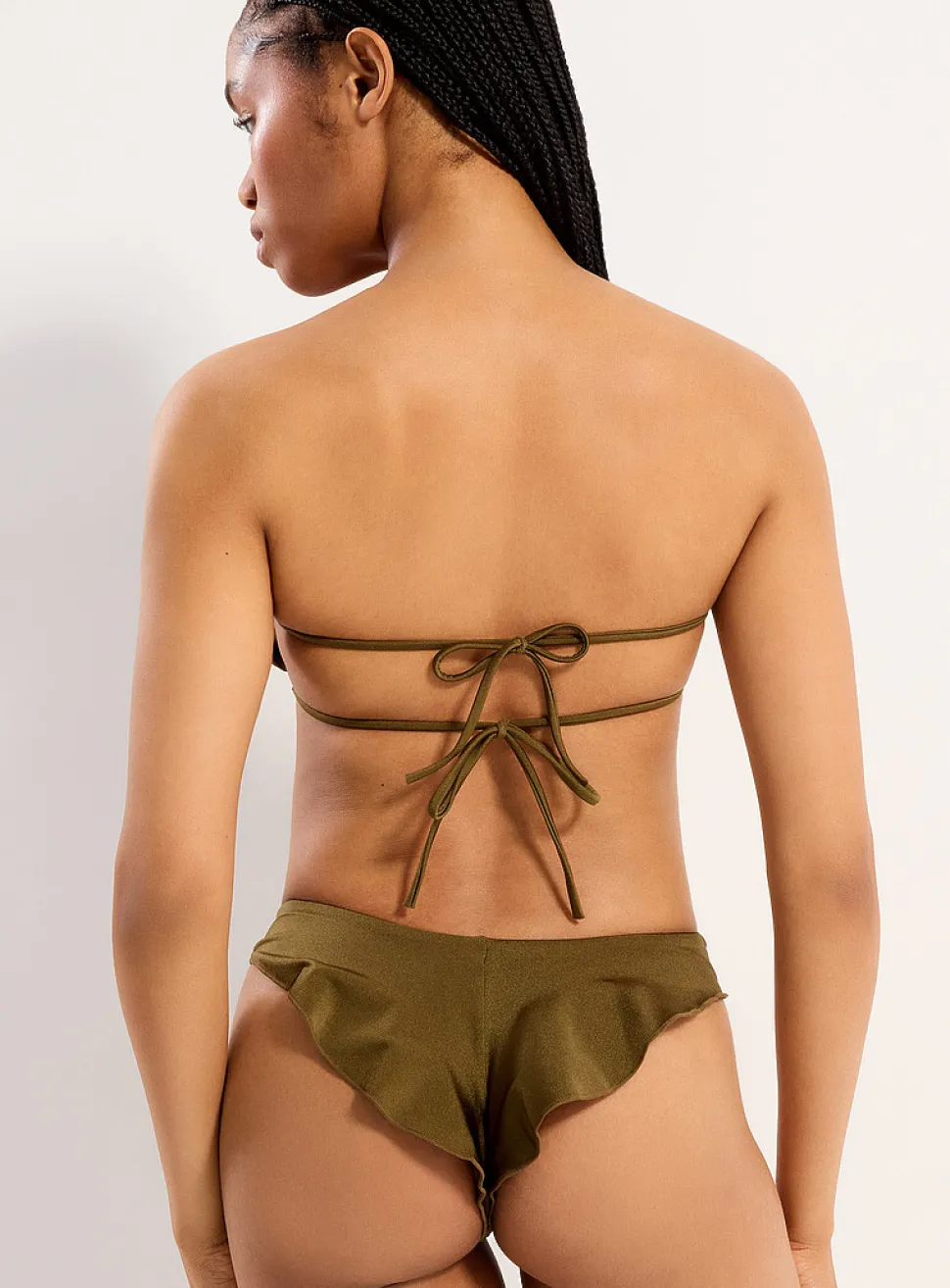 Ruffled slim bikini bottom