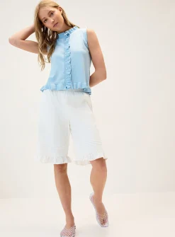 Ruffled trim vest