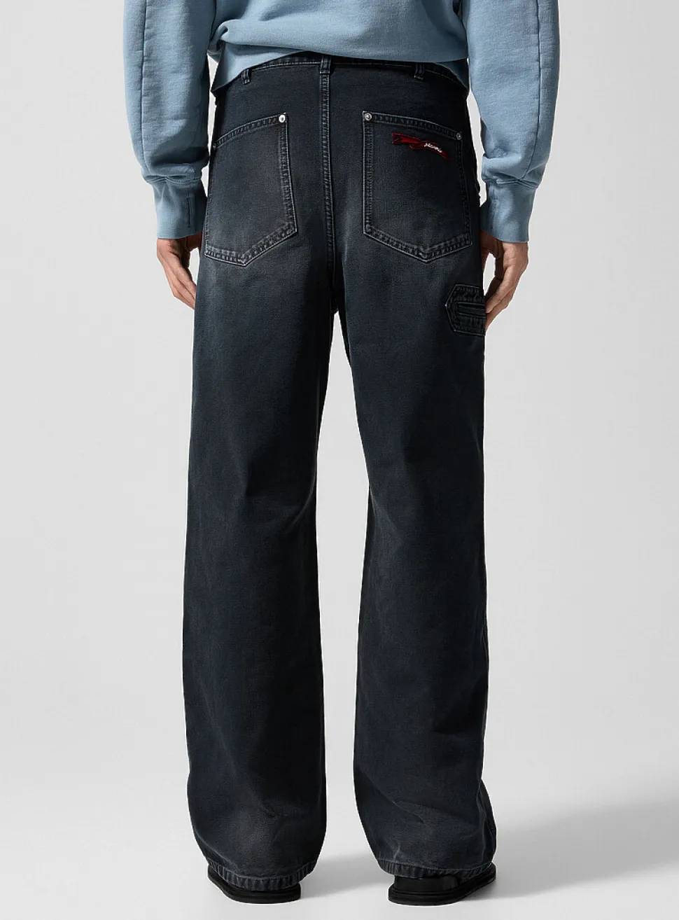Rugged canvas wide-leg pant