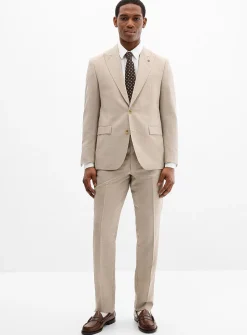 Sand piqué suit