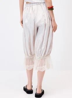Satiny crinkled-finish bloomer pant