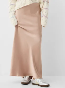 Satiny maxi skirt