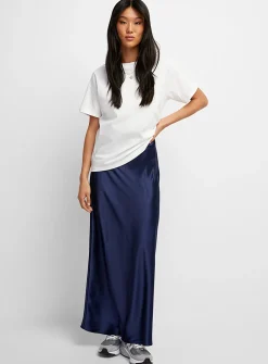 Satiny maxi skirt