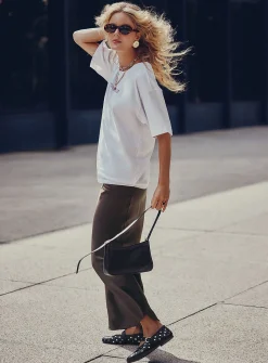 Satiny maxi skirt