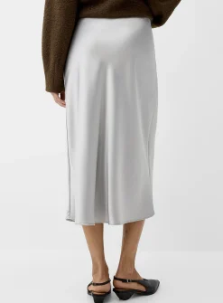 Satiny midi skirt