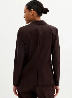 Satiny patch-pocket blazer