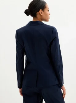 Satiny patch-pocket blazer