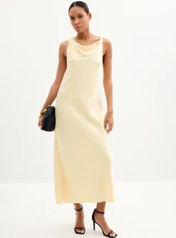 Satiny twisted-strap dress