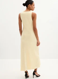Satiny twisted-strap dress