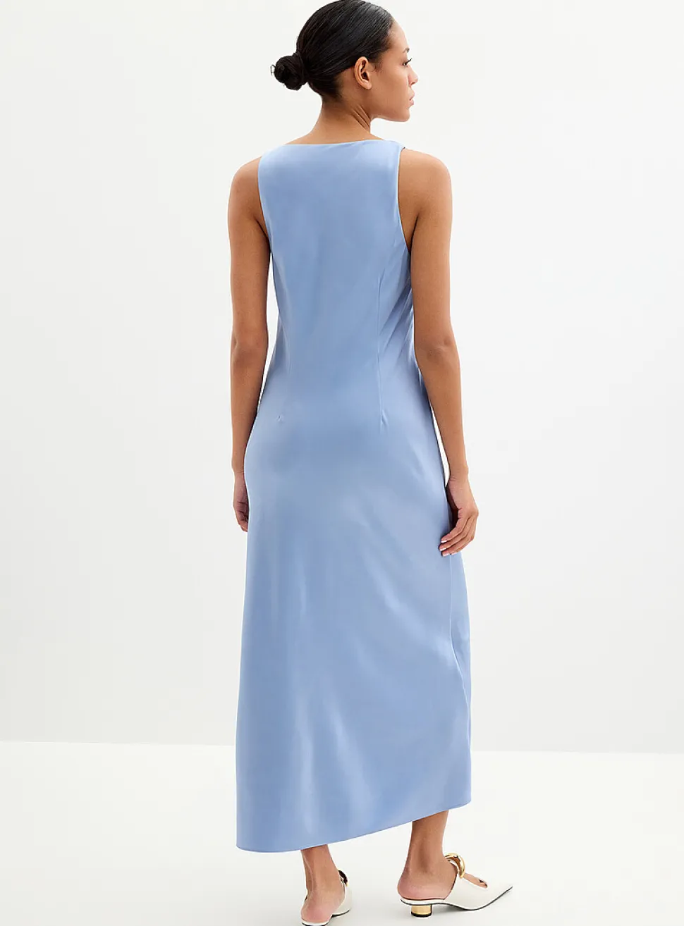 Satiny twisted-strap dress