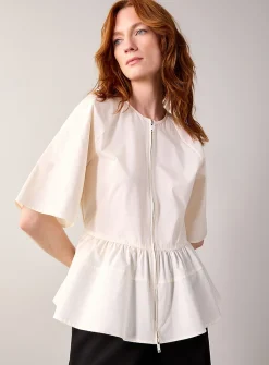 Satoman zippered peplum shirt