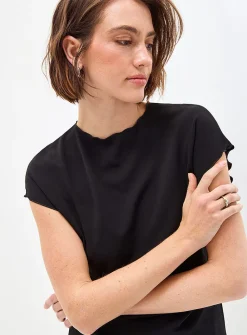 Saumi lettuce trim thick micromesh T-shirt