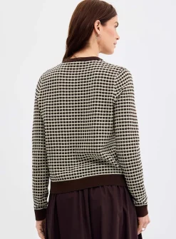 Scale texture fine-knit cardigan
