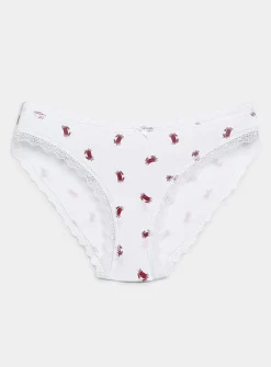 Scalloped lace-trim bikini panty