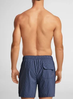 Seersucker striped stretch swim trunk