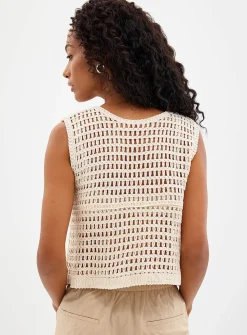 Sequined crocheted vest