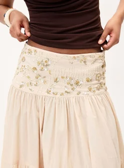 Sequined-waist maxi skirt