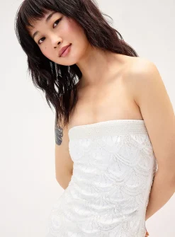 Sequins and beads tube minidress