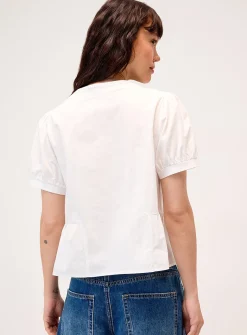 Sewn pleating poplin blouse