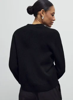Shaker-rib V-neck cardigan