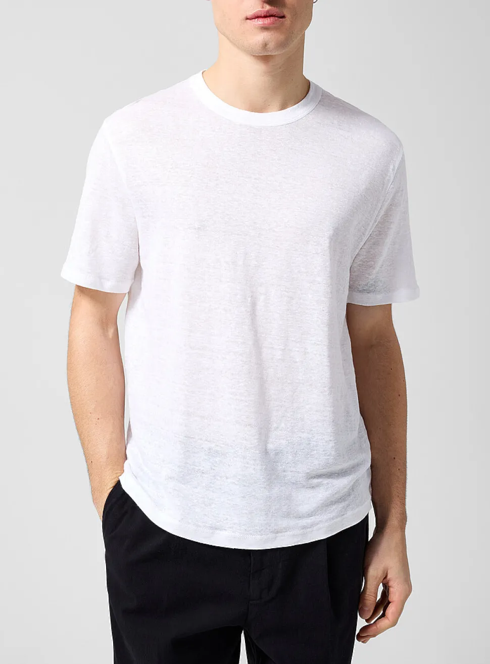 Sheer pure linen T-shirt