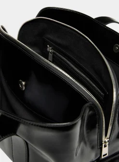 Shell Duffel glossy leather shoulder bag