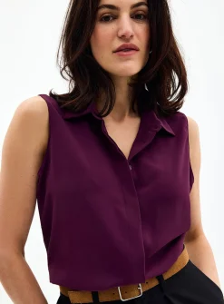 Shirt collar silky cami