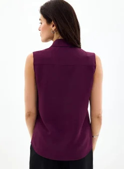 Shirt collar silky cami