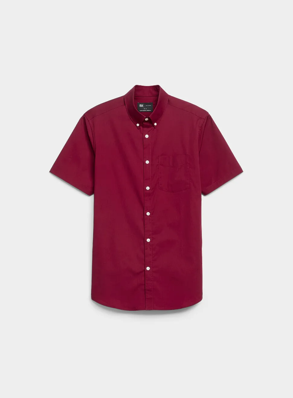 Short-sleeve solid shirt