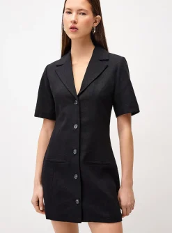 Shoulder pad jacket minidress