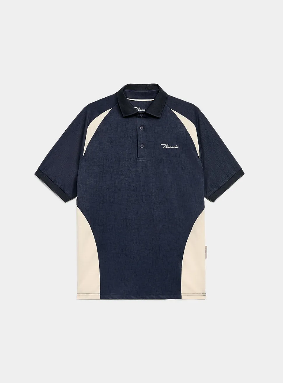 Side block heather weft golf polo