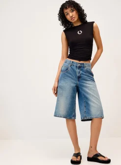 Side gathers fitted T-shirt