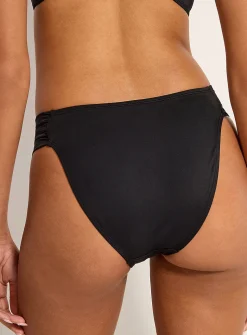 Side ruching slim bikini bottom