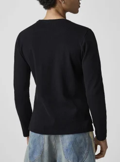 Signature logo ribbed long-sleeve tee