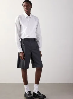 Silk-blend Prince of Wales Bermudas
