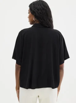 Silky boxy-fit blouse