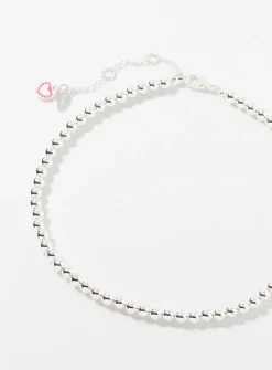 Silver beaded necklace