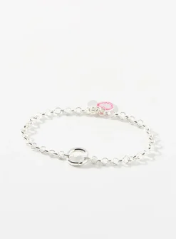 Silver round-link bracelet