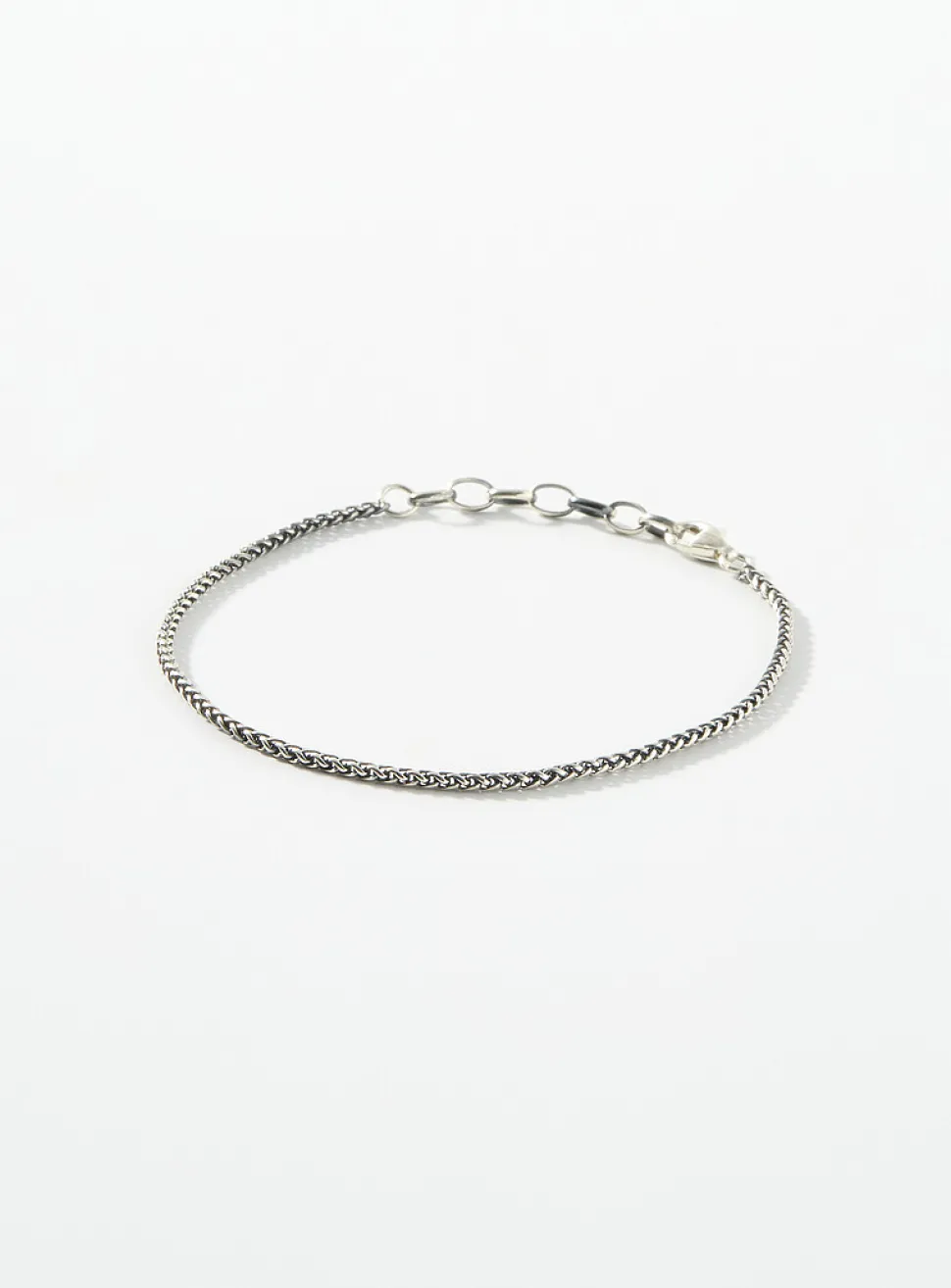 Silver wheat chain bracelet