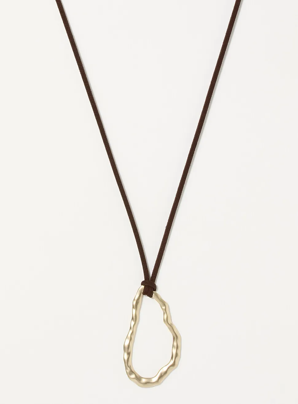 Sinuous hammered medallion cord necklace