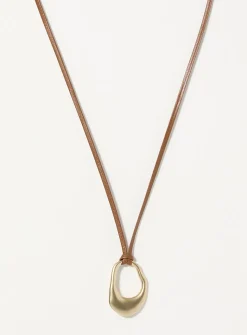 Sinuous medallion cord necklace