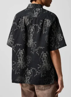 Skeleton paisley boxy-fit shirt