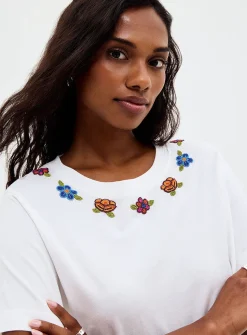 Small beads pure organic cotton boxy-fit T-shirt