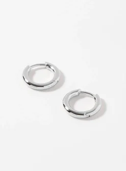 Small classic silver hoops