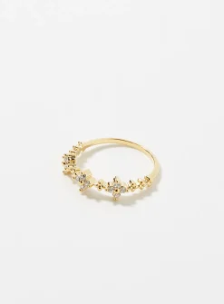 Small crystal flower ring